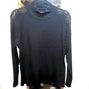 Reba Lace Shoulder Long Sleeve Top